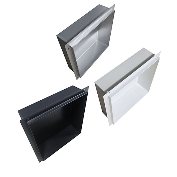 Niche murale de douche, étagère encastrable douche acier inox, sans rebord - 30x30x10cm - BS303010 Acier brossé