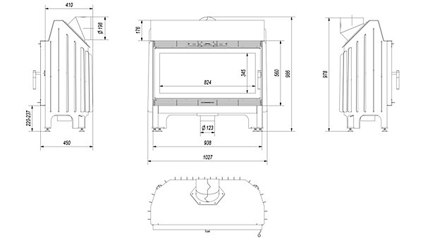 Insert cheminée BLANKA 910 14 KW