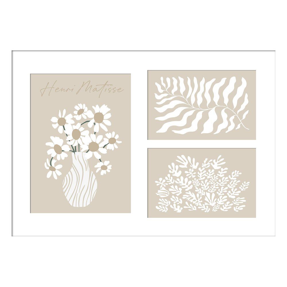 Pêle-mêle 3 vues contour bois 27x37cm (2 modèles)