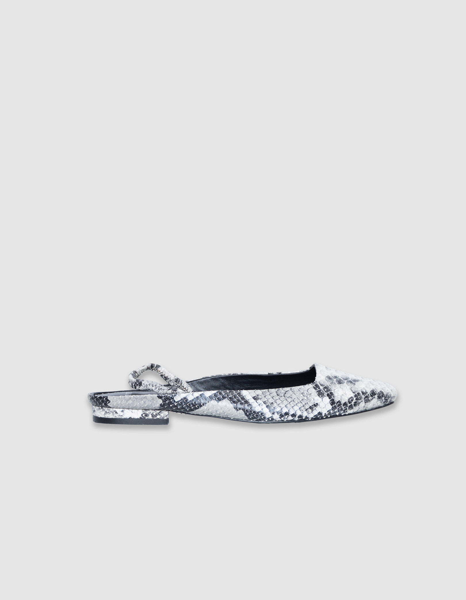 Ballerines slingbacks écrues cuir effet python Femme