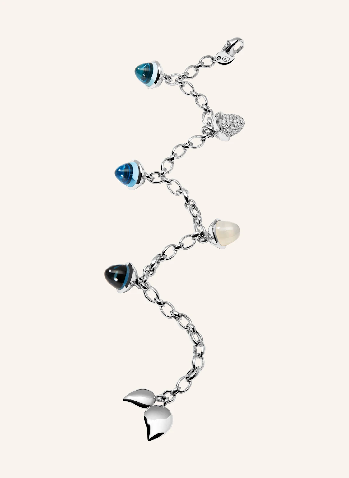 TAMARA COMOLLI Armband BRACELET MIKADO FLAMENCO CHARM 'OCEAN' WITH DIAMOND PAVÉ Ocean mit Diamond Pavé