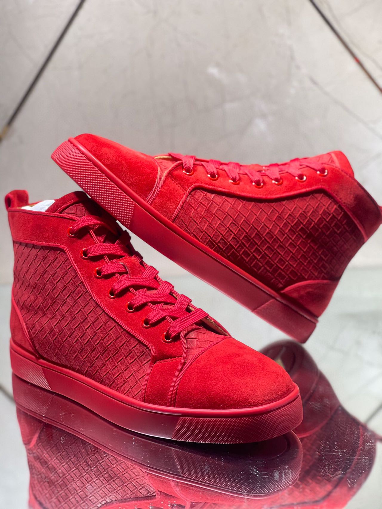 Christian Louboutin Sneakers Suede calf Red