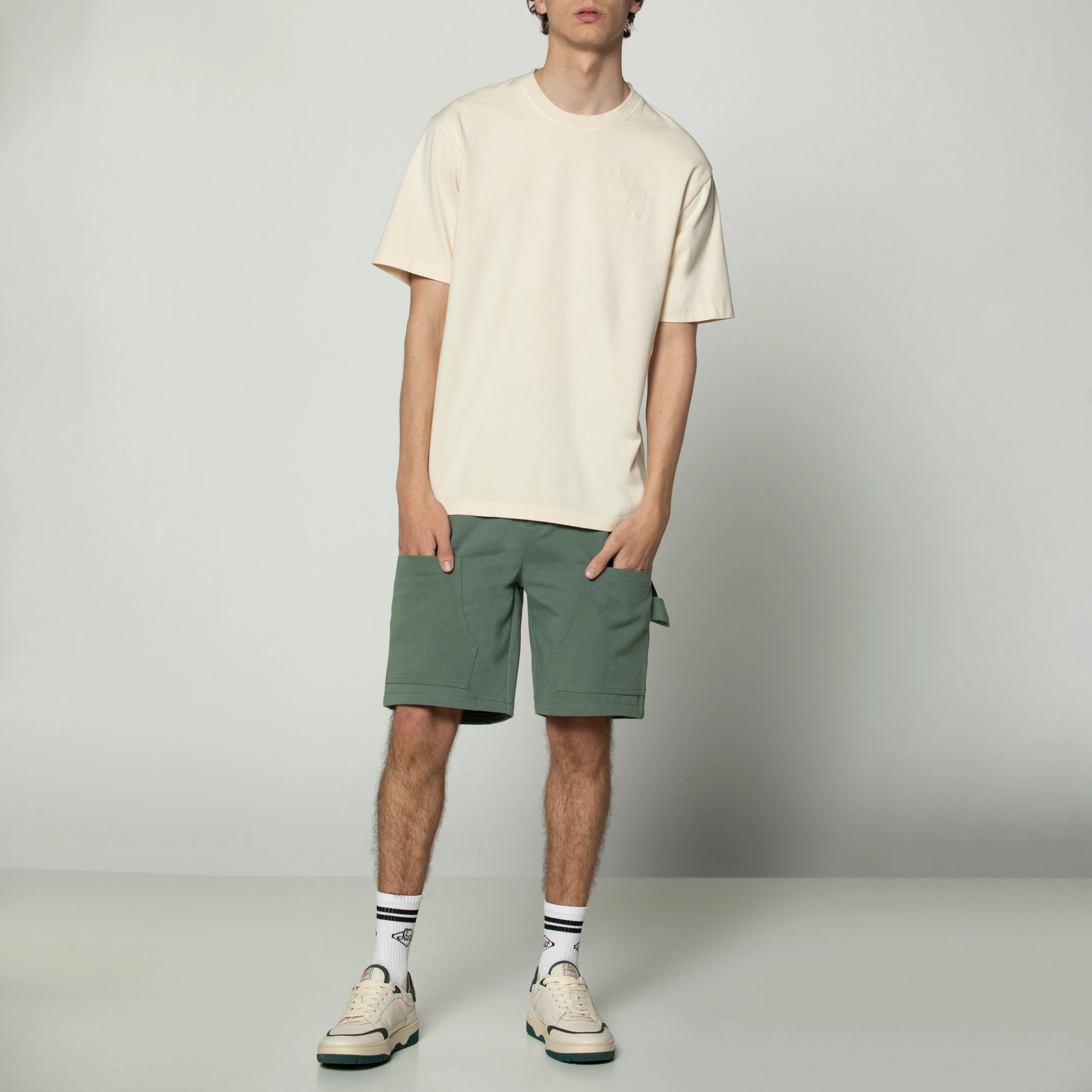 Sanjo Faded Tennis Club T-shirt // Ecru