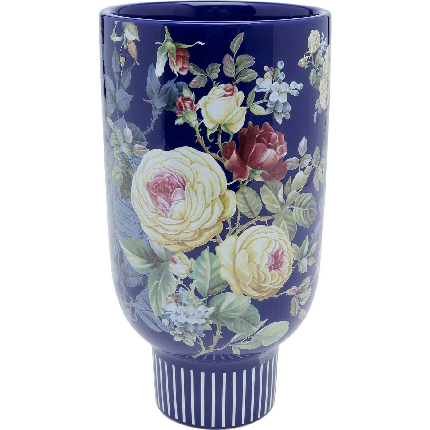 ROSE MAGIC - Vase fleurs en céramique bleue H27