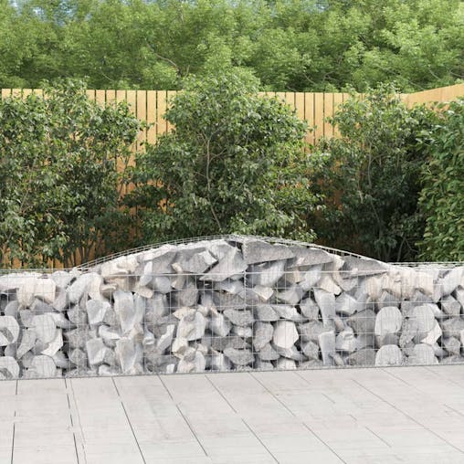 NNEVL Arched Gabion Baskets 4 pcs 400x50x60/80 cm Galvanised Iron