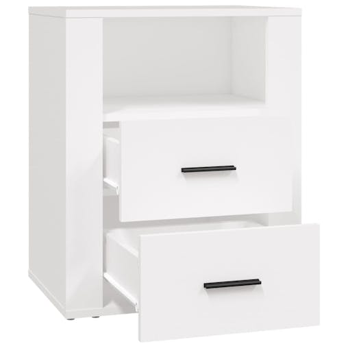 NNEVL Bedside Cabinet White 50x36x60 cm Engineered Wood
