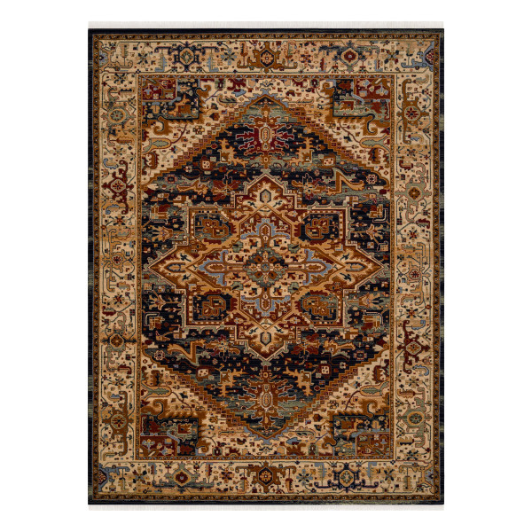 Dywan wełniany KESHAN Frędzle, Ornament, ramka orientalny 80x145 cm