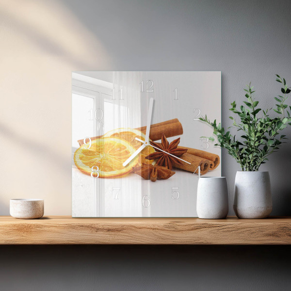 Zegar na ścianę 30x30 Wanilia z Cytryną nowoczesny na ścianę