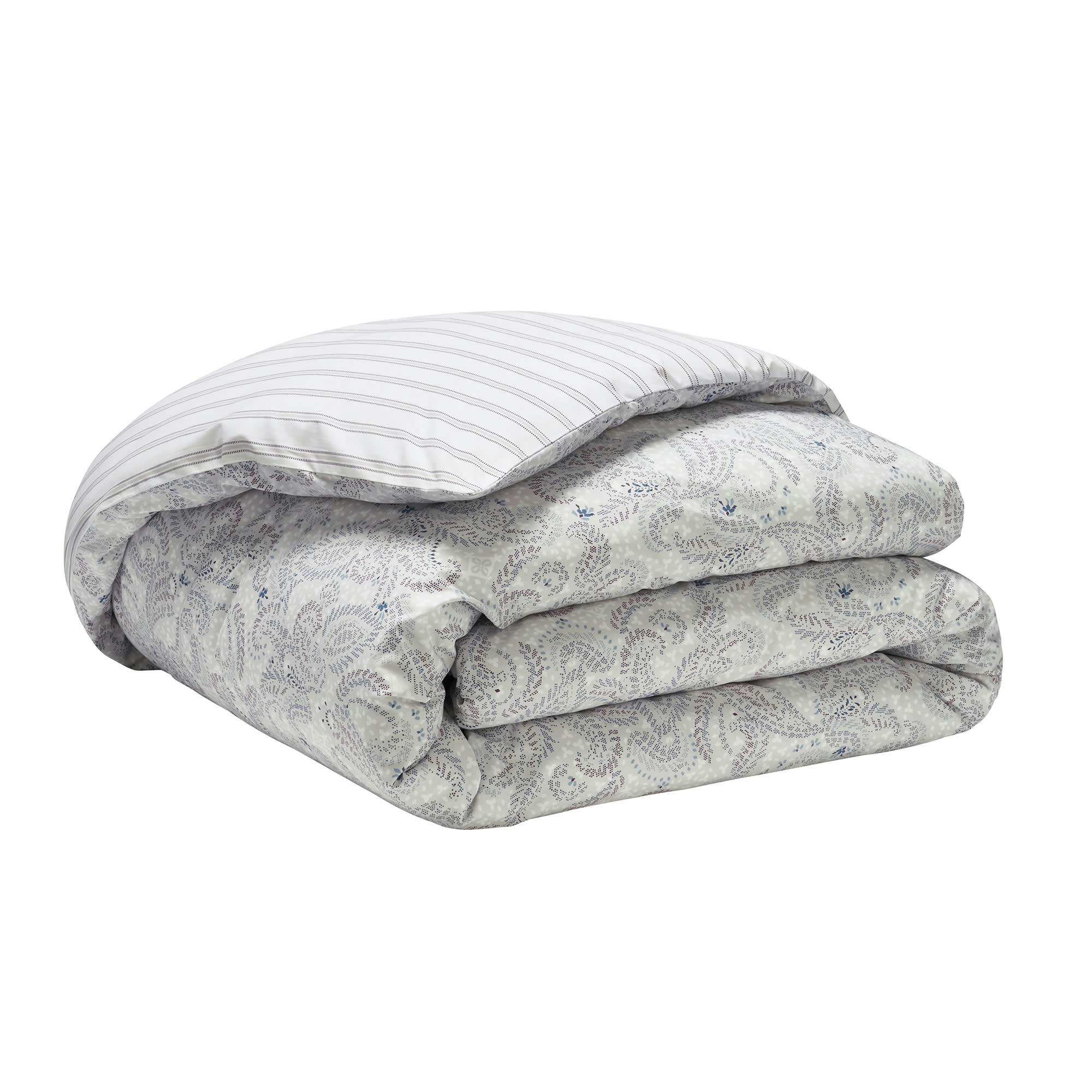 ROUTES DE LA SOIE - Housse de couette en percale de coton bordeaux 240x220