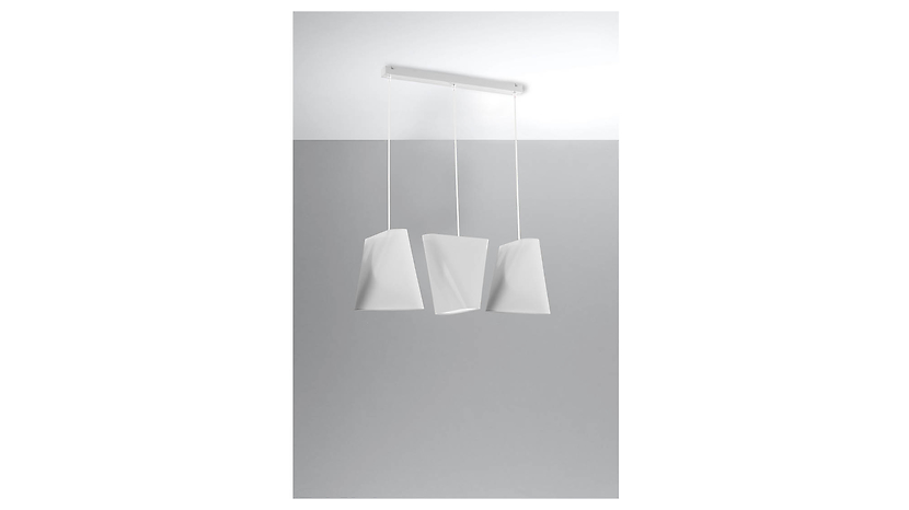Lampa wisząca Blum 3-punktowa tkaninowa biała