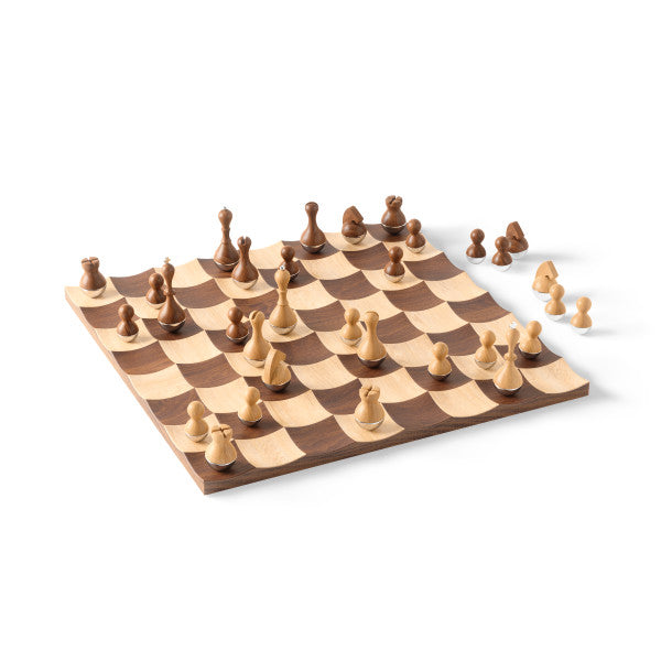 Umbra schaakspel Wobble - 38 x 38 x 11 cm - Walnoot