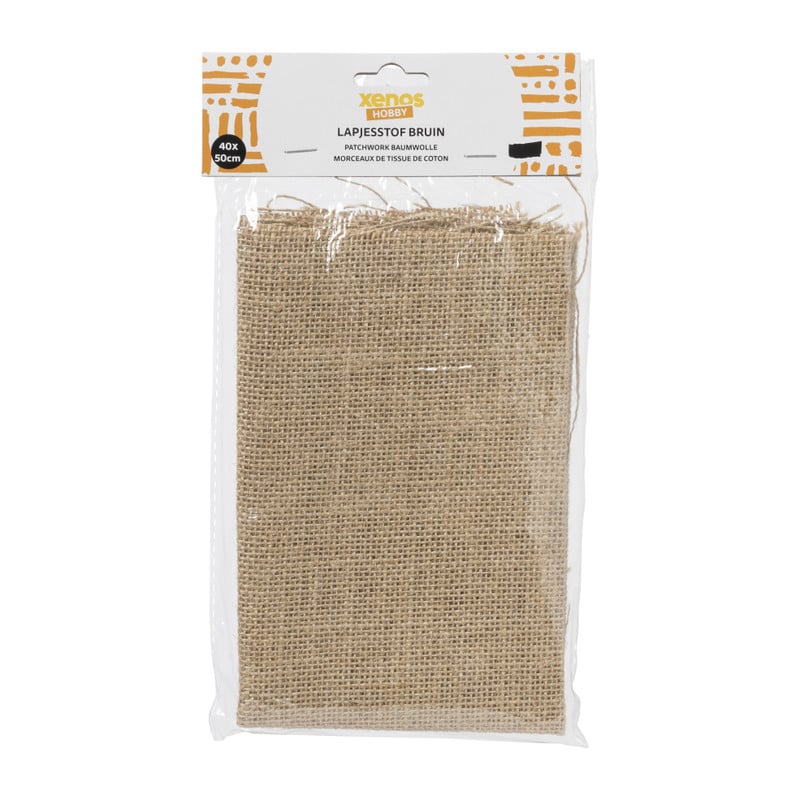 Lapjesstof jute - bruin - 50x40 cm