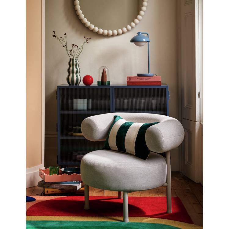 Habitat Hand Painted Stripe Vase - Green