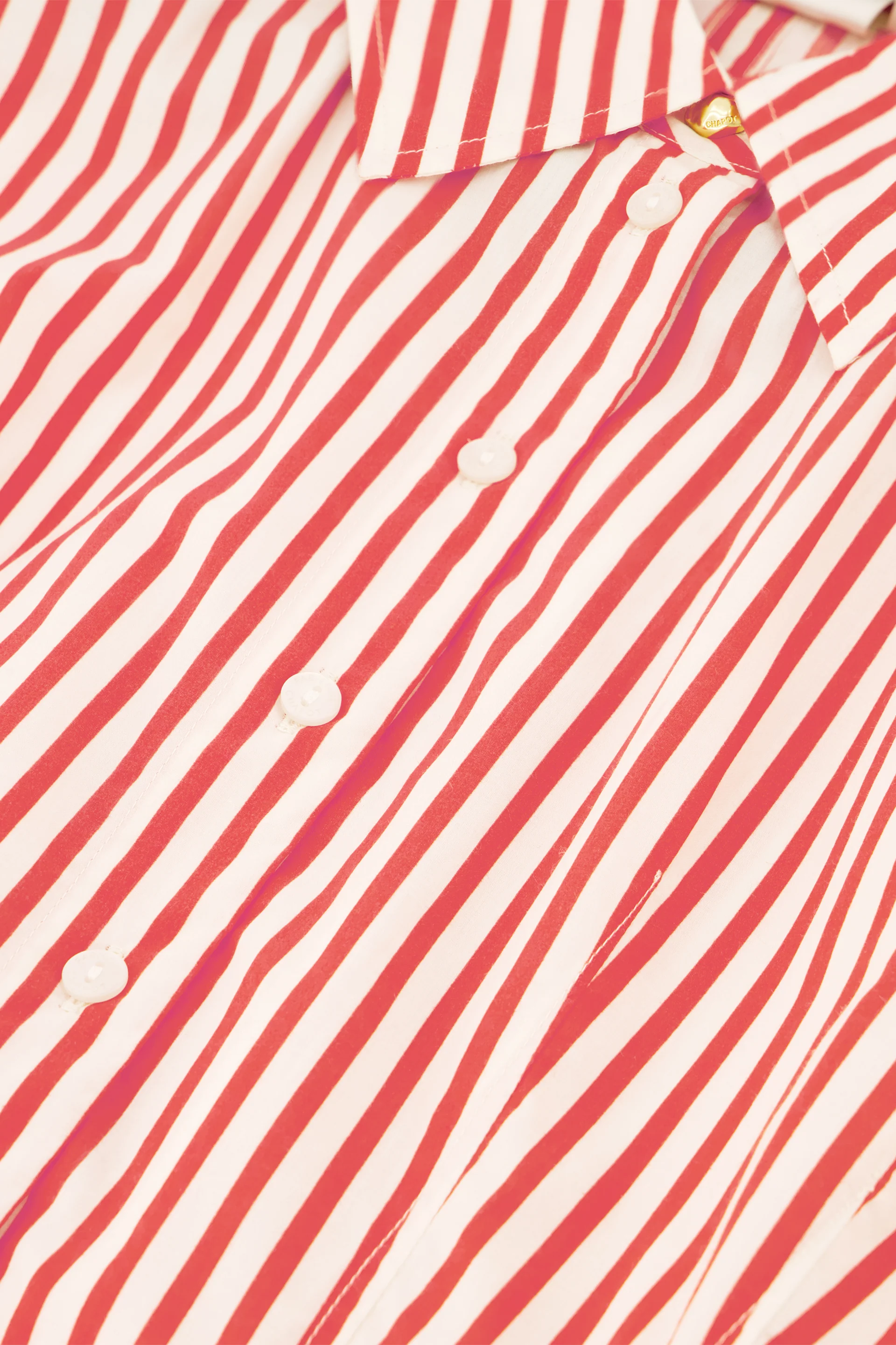 Coletta Red Shirt Stripe Dress | Cosy White/Tangerine Tango