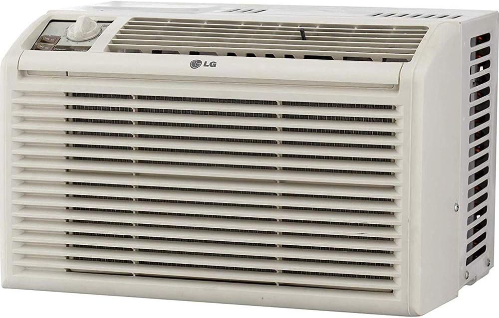 LG 5,000 BTU Window Air Conditioner for Small Rooms & Bedrooms, Cools 150 Sq. Ft., Quiet Operation, Easy Manual Controls, 115V, White - LW5016