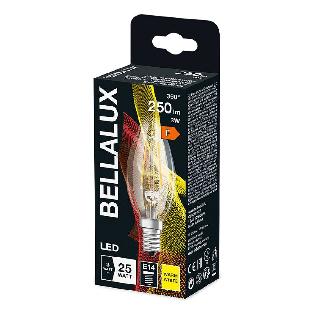 LYSPÆRE BELLALUX LED CLB 25 827 VARMHVIT E14 2,5W