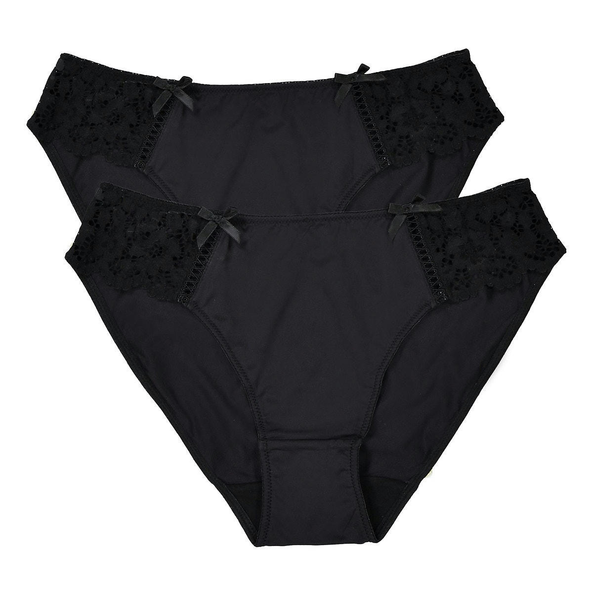 Lot de 2 slips en dentelle et microfibre Girofle