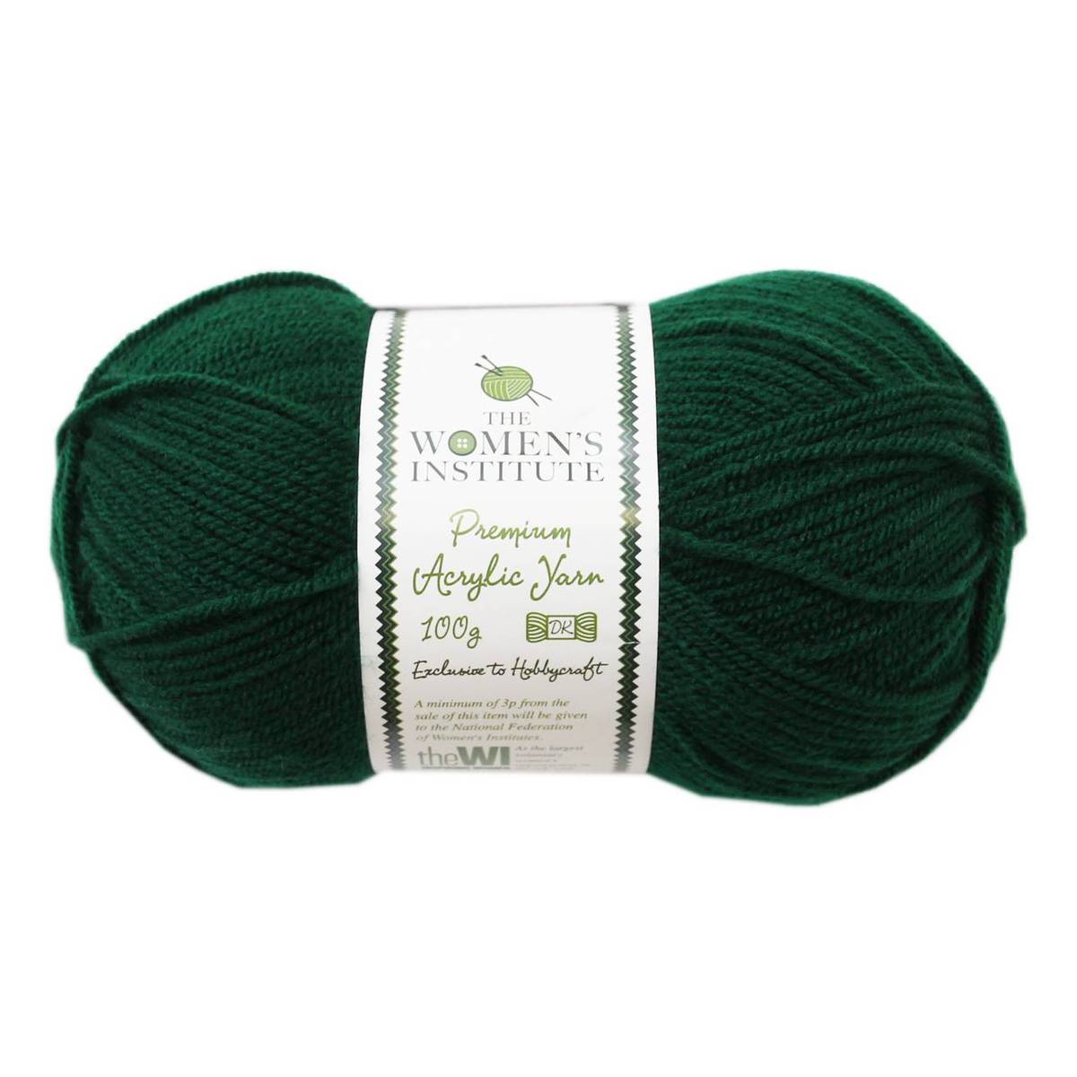 Women’s Institute School Green Premium Acrylic Yarn 100g