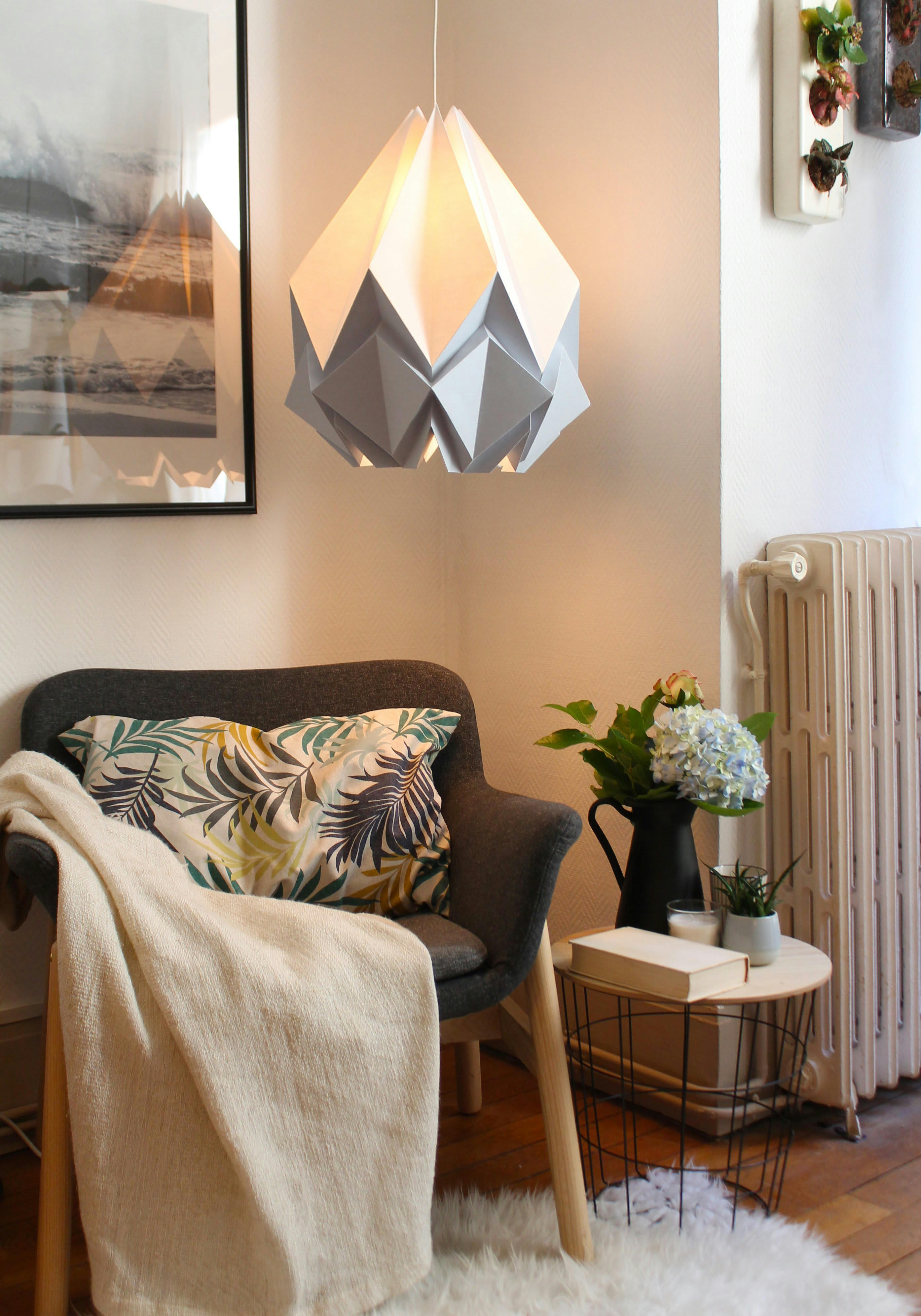 HANAHI - Suspension origami bicolore en papier taille XL