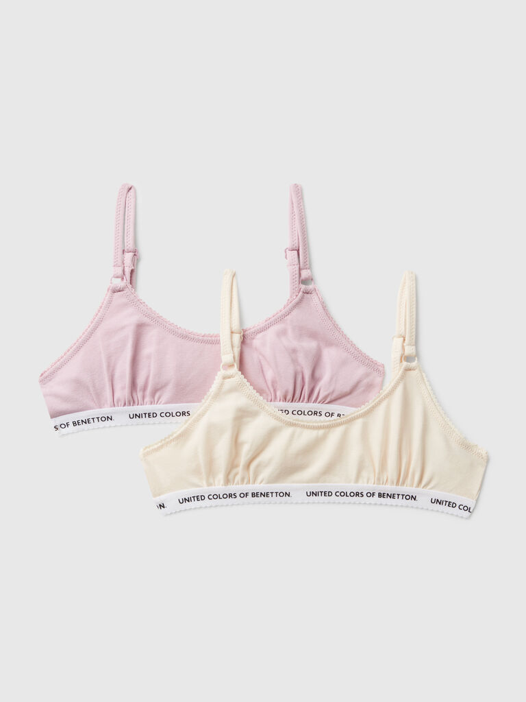 Two bras in stretch cotton