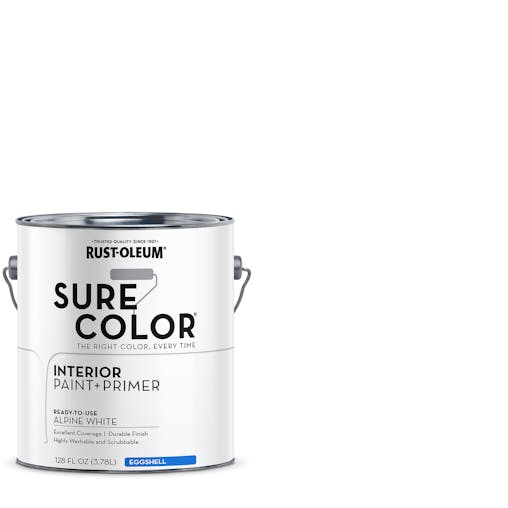 Rust-Oleum Sure Color Eggshell Interior Wall Paint Alpine White 3.78 L