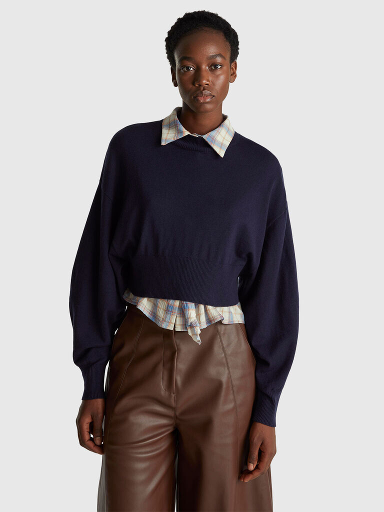 Cropped turtleneck sweater