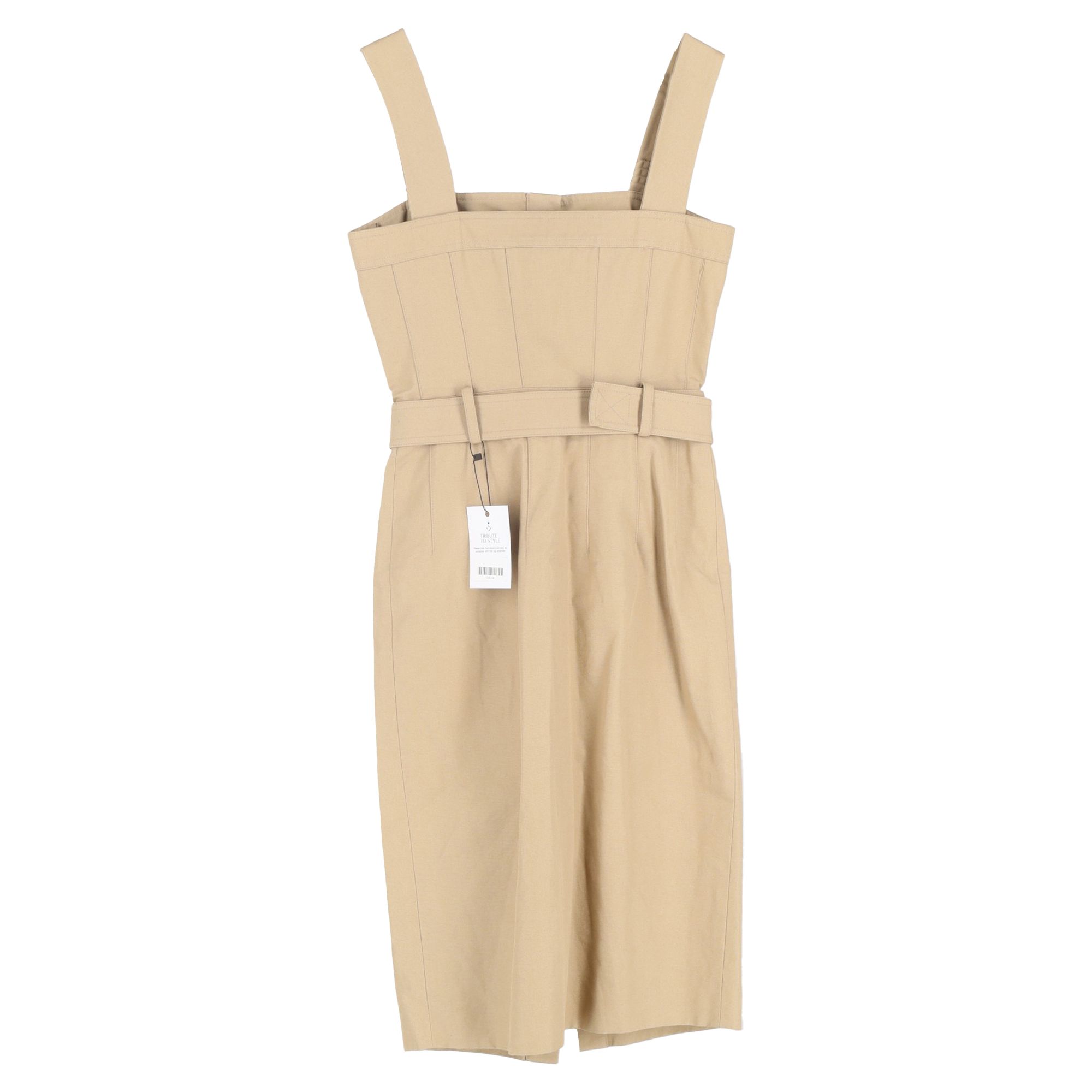 Alexander McQueen Preloved Midi Dress in Beige Cotton