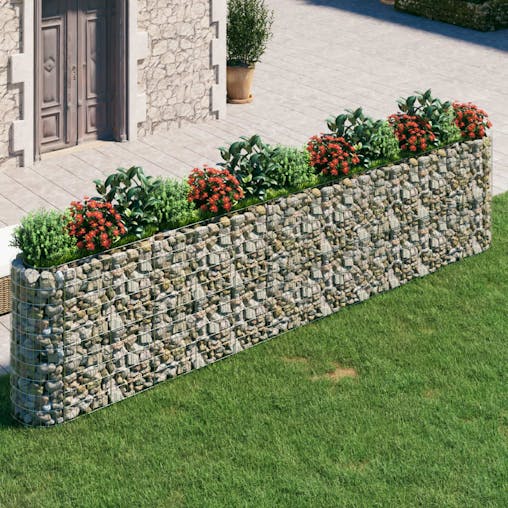 NNEVL Gabion Raised Bed Galvanised Iron 470x50x100 cm