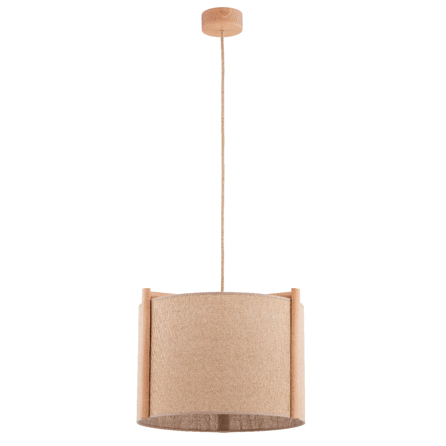Lampa wisząca jasne drewno-beżowa LEIDI 1xE27x15W wym: 105x42x42 cm Alfa