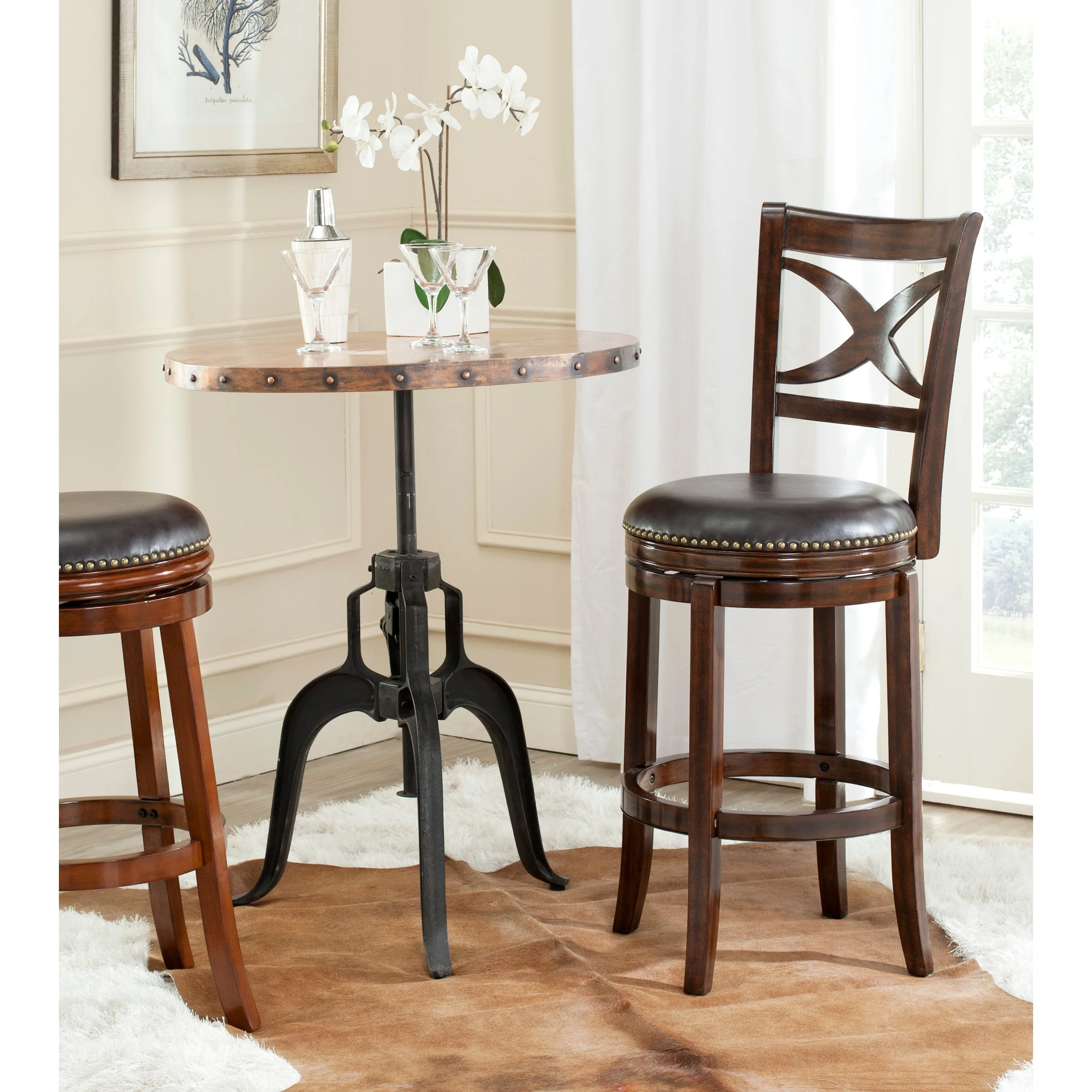 SAFAVIEH Vickey Walnut/ Brown 29-inch Bar Stool - 22 x 23.5 x 46 - 22Wx24Dx46H