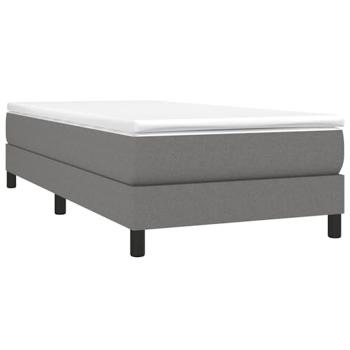 NNEVL Box Spring Bed with Mattress Dark Grey 100x200 cm Fabric