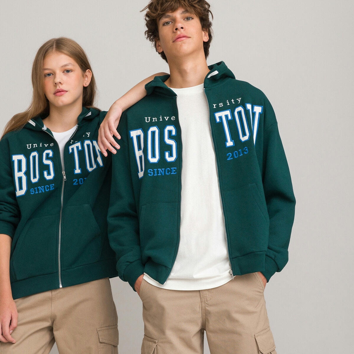 Sweat oversize zippé à capuche en molleton unisexe