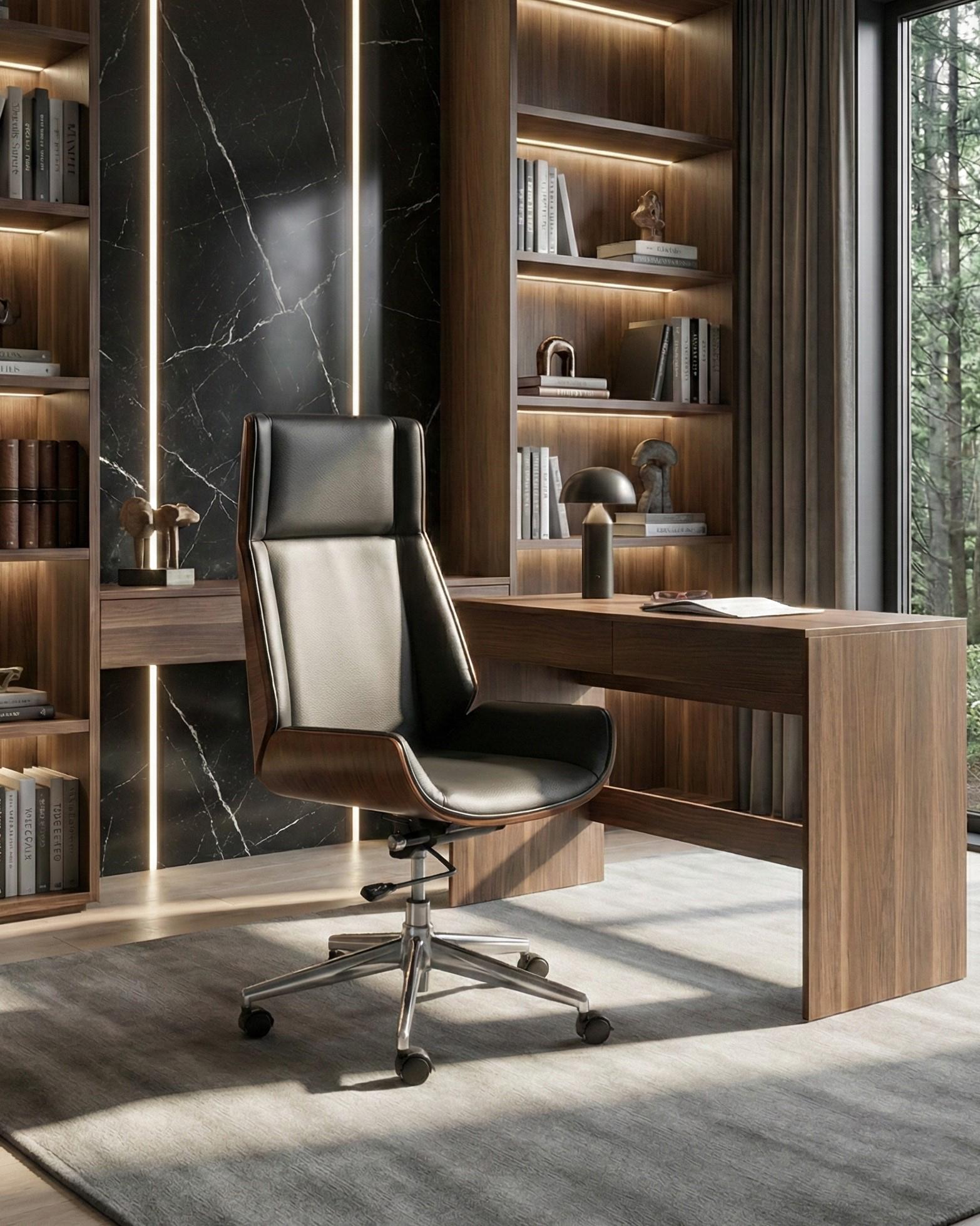 Executive Chair TAMARACK Faux Leather Black