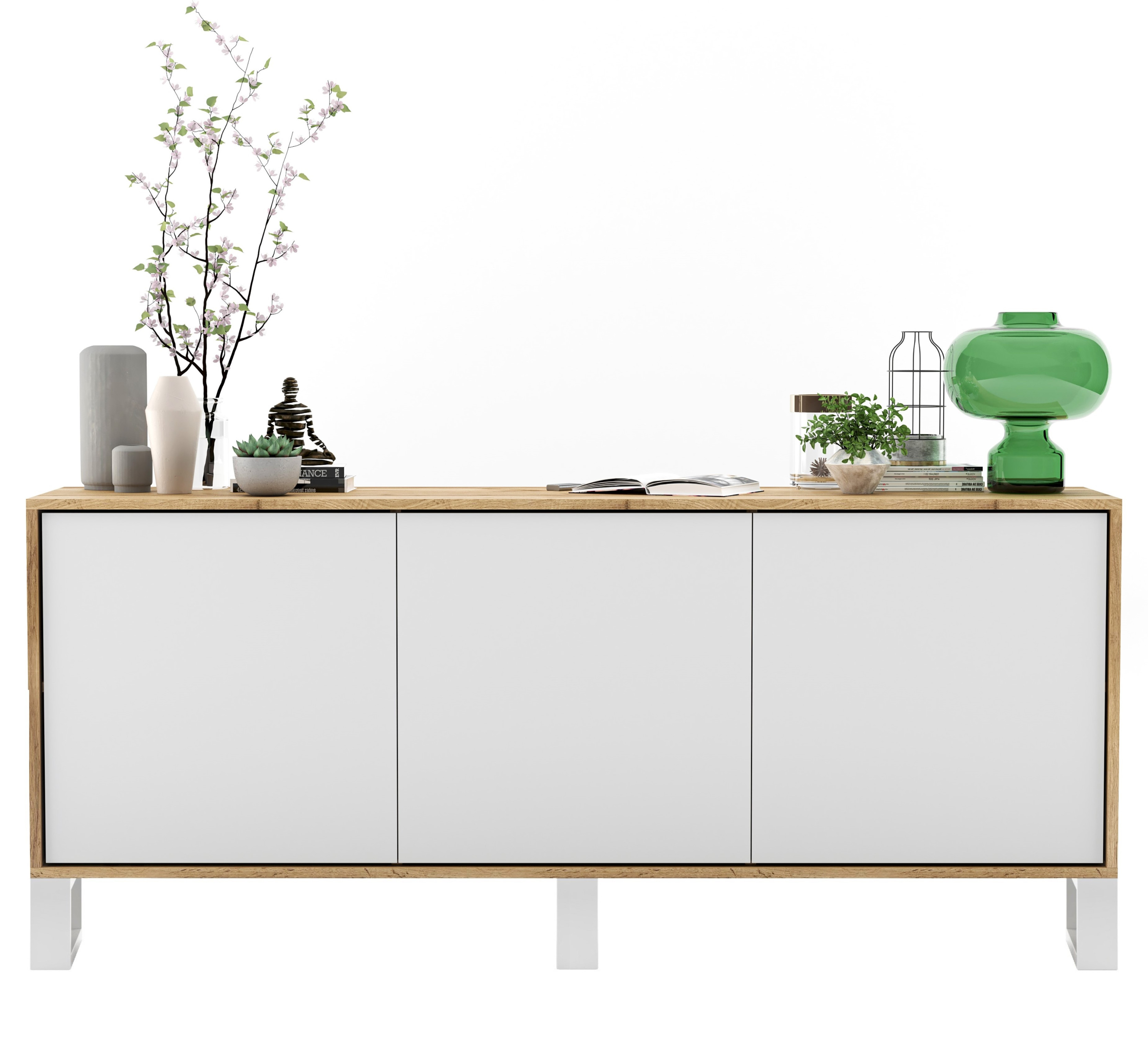 Industrialna Loft komoda RTV biały MAT 168cm