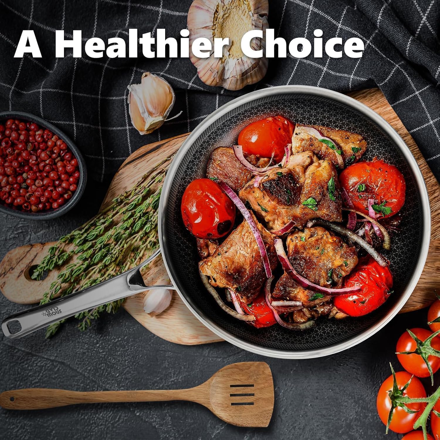 OATOFP Non Stick Frying Pans Set with 2 Lid, Hybrid Skillet Set Nonstick (8+10+12inch), Pans for cooking, PFOA Free Stainless Steel Kitchen set, Dishwasher and Oven-Safe Cookware Sets