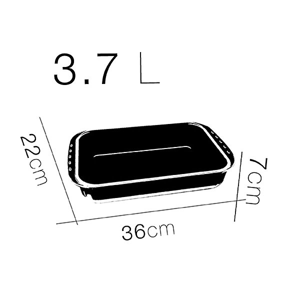 Lot de 2 plateau à four rectangulaire, Plat à gratin, moule de cuisson en verre 3.7 L - Longueur 36 x P 22 x Hauteur 7 cm