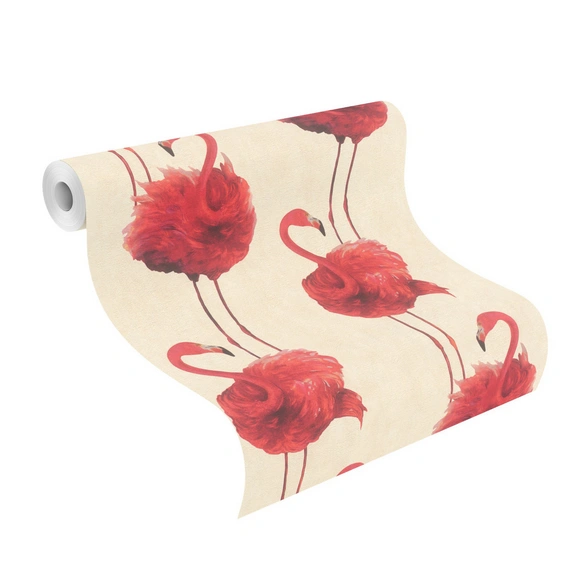 Selbstklebende Vliestapete »Flamazing«, 6,00x0,53m Flamingo pink beige