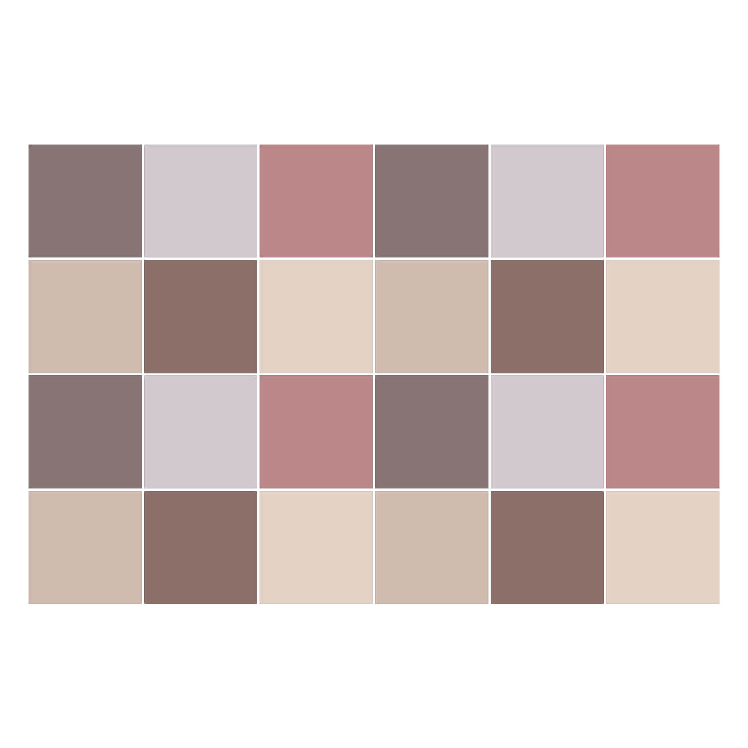 Naklejki na kafelki 10x10 cm Paleta naturalnych barw 24 szt.
