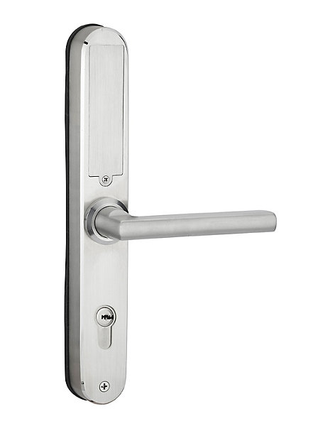 Paire de poignées connectées Intelock Multi, pour porte d'entrée, entr'axes 70mm, argent - INTELOCK
