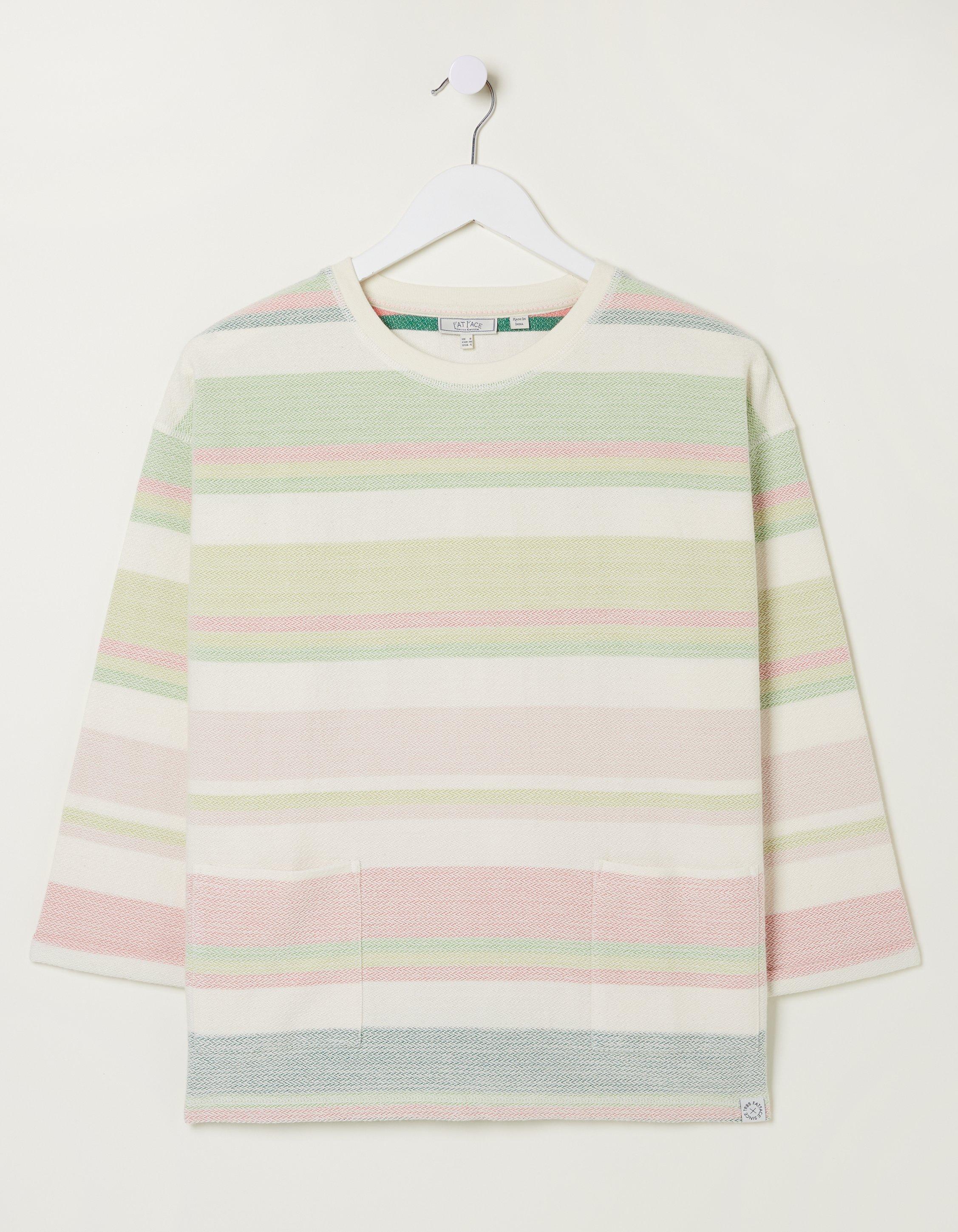 Amari Textured Stripe Crew Sweatshirt