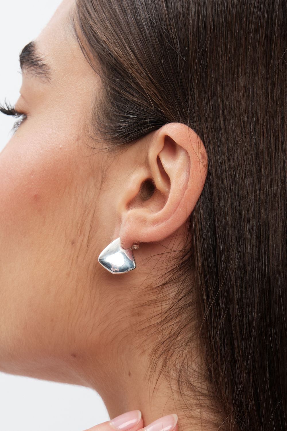 Simply Silver Sterling Silver 925 Polished Angular Hoop Earrings