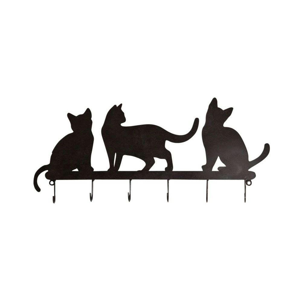 - Patère chat laqué noir