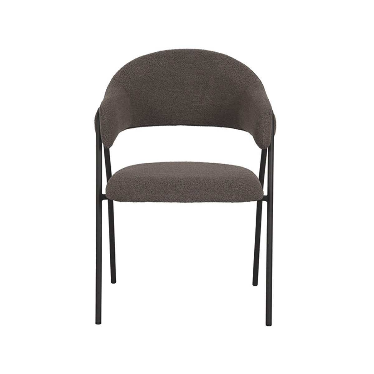 LABEL51 Eetkamerstoel Lowen - Bruin Bouclé - Zithoogte 49cm - Set van 2