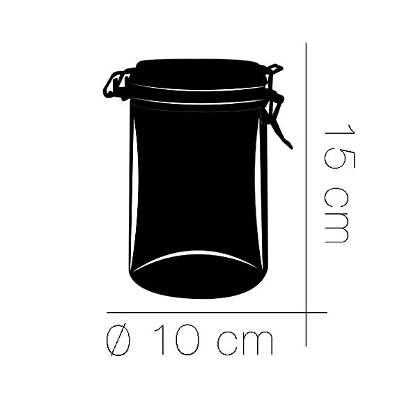 Lot de 12 bocaux hermétiques de conservation en verre avec couvercle à clip, capacité 0,75 L - Hauteur 15 x Diamètre 10 cm