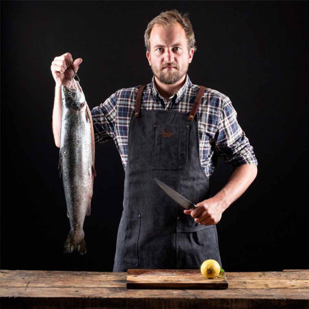 Tablier barbecue coton et cuir n° 325 | Noir - Alaskan Maker