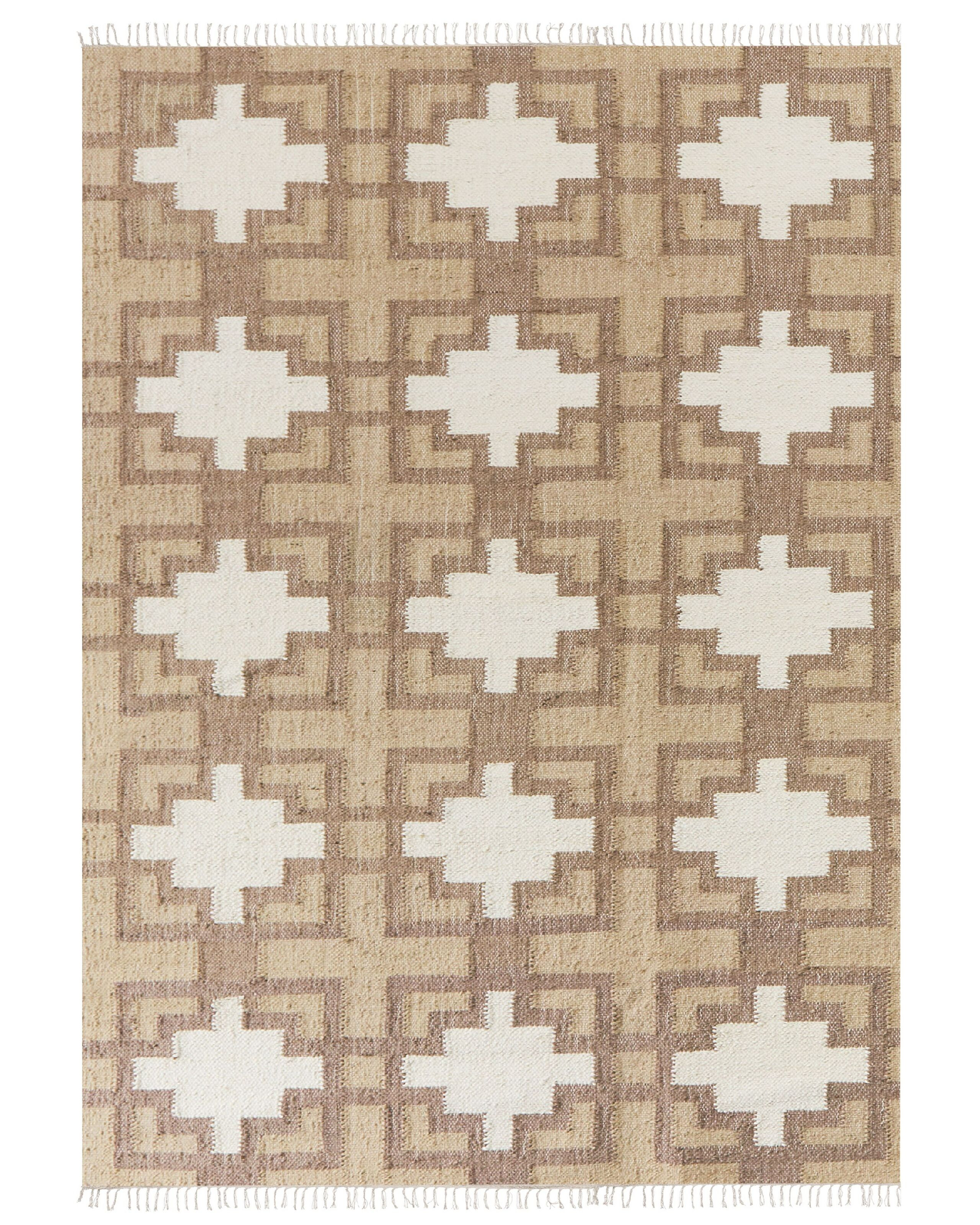 Dywan jutowy pleciony 160 x 230 cm beżowy