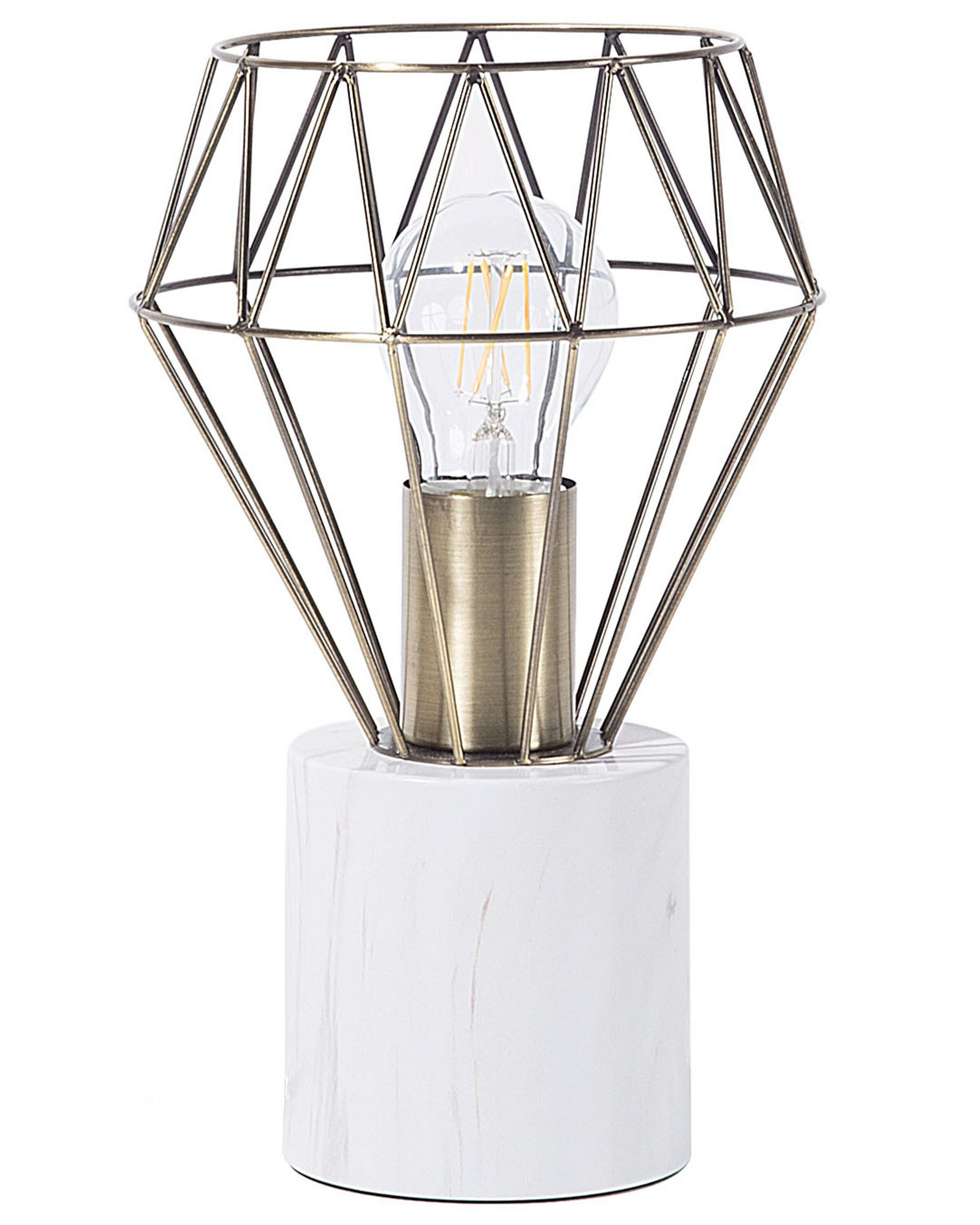 Lampa stołowa nocna metalowa złota