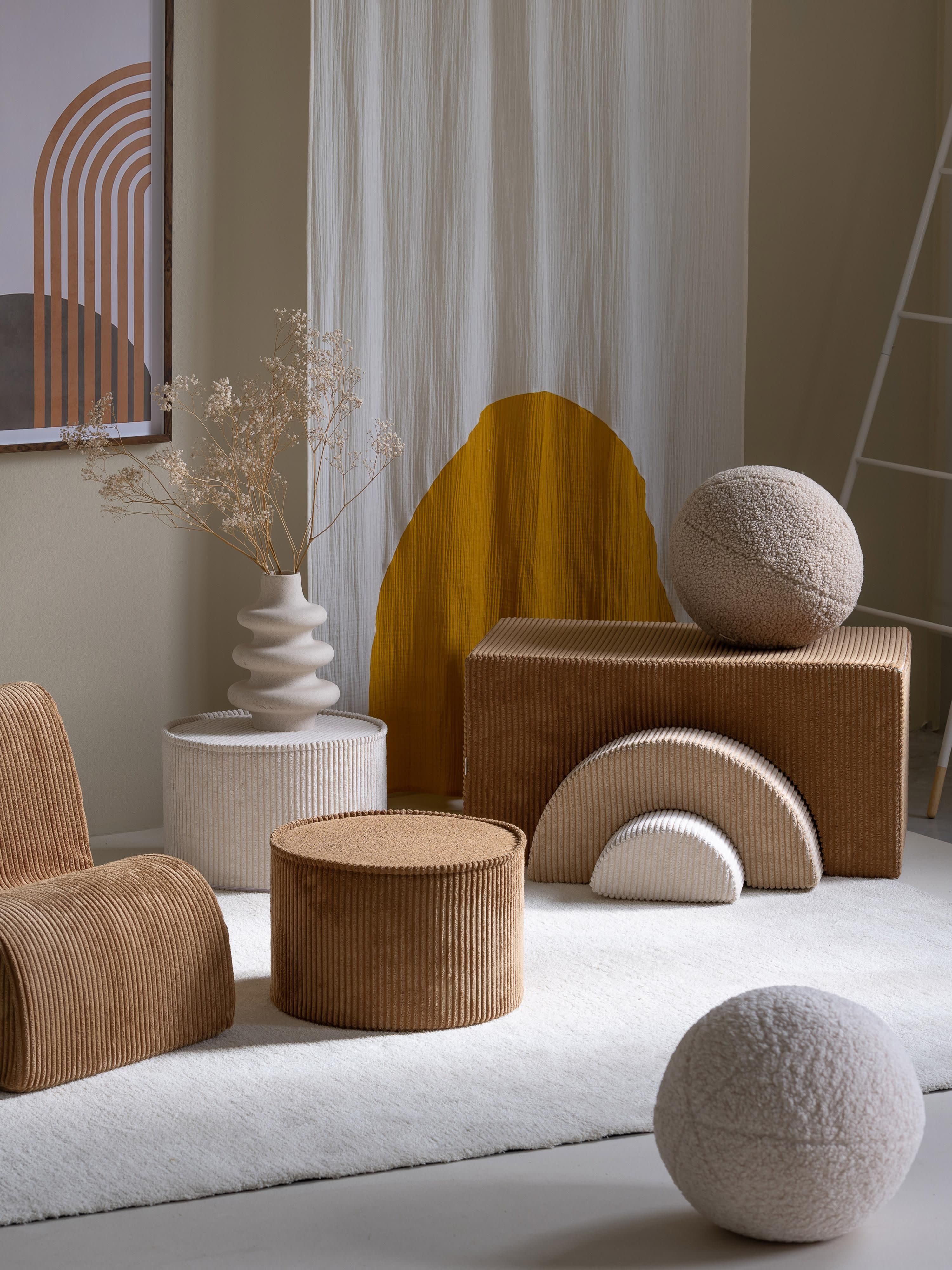 Kinder-Pouf Sugar aus Cord, Ø 40 cm