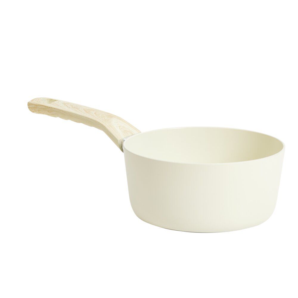 Casserole poignée effet bois aluminium et céramique beige Ø18cm