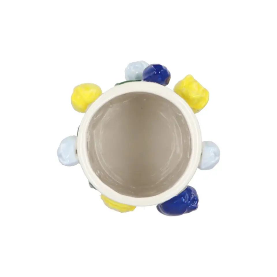 DK Design Bloemenvaas Tulipa - blauw/geel - D14 x H23 cm